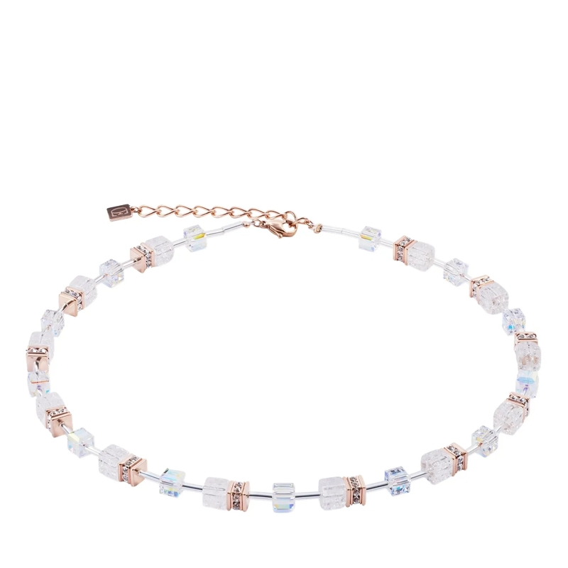 COEUR DE LION Mittellange Halskette GeoCUBE® Iconic Nature Halskette weiss