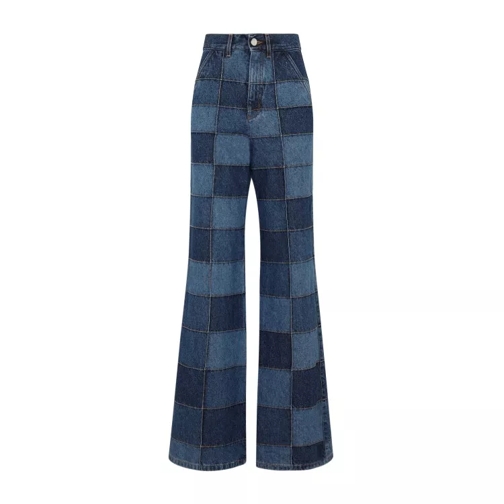 Chloé Blue Denim Flared Pants Blue 