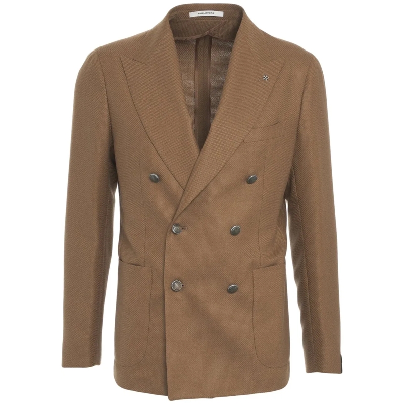 Tagliatore  Virgin wool double-breasted blazer braun