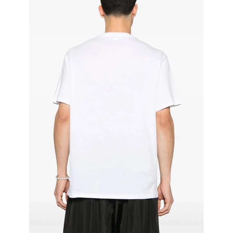Alexander McQueen T-shirt White Cotton T-Shirt With Bold Black Logo White