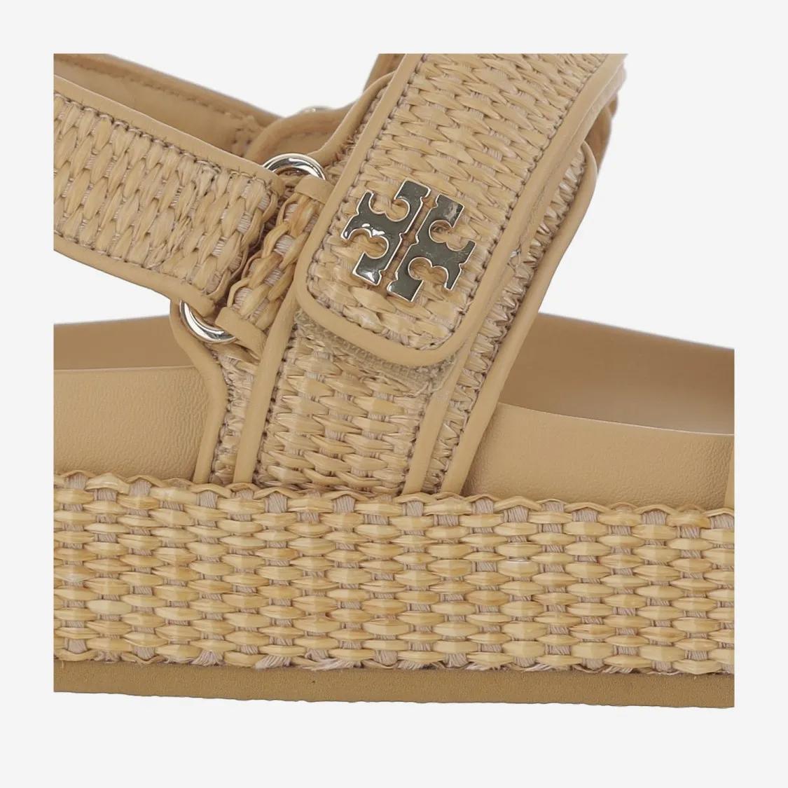 Thumbnail - Tory Burch Sandalen - Kira Raffia Sandals - Gr. 10 - in Beige - für Damen
