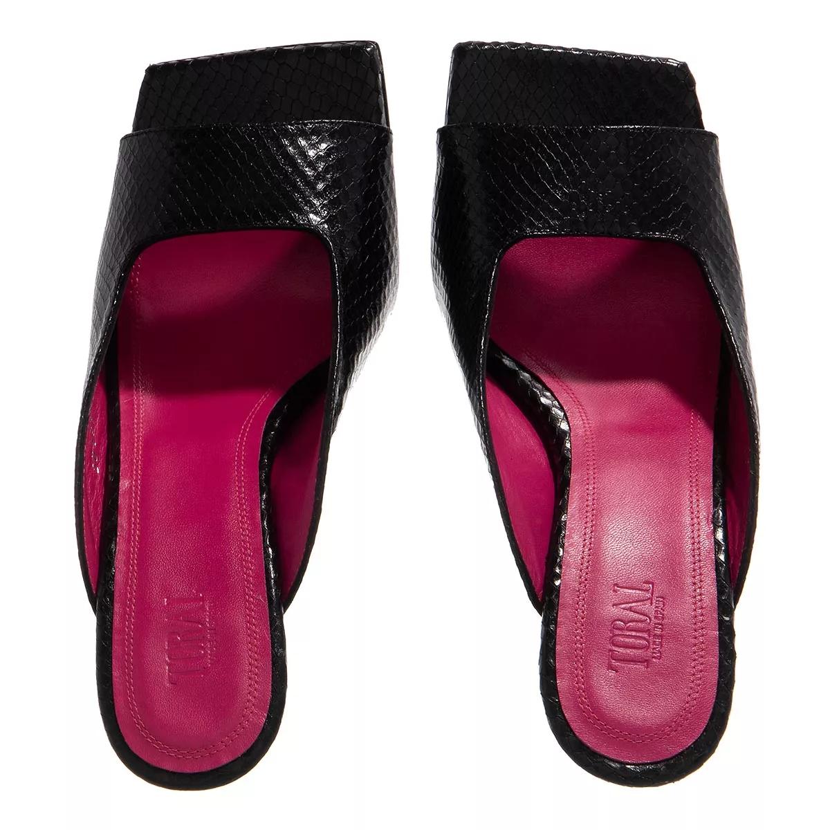 toral sandales, toral textured leather sandals en noir - pour dames
