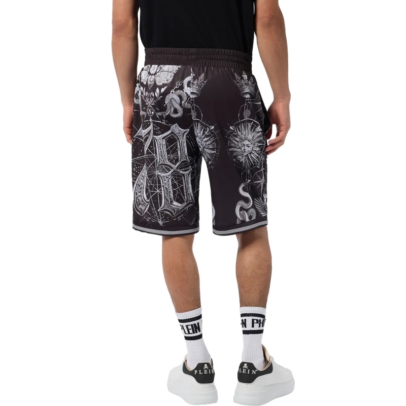 Philipp Plein Shorts Mesh Basketball Shorts Tattoo schwarz(Image 2)