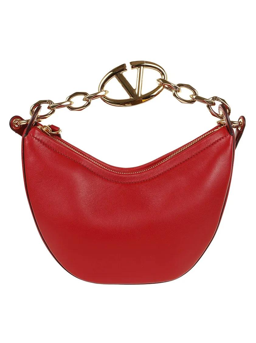 Valentino Hobo bags Mini Hobo Vlogo Moon Bag In Calfskin in rood