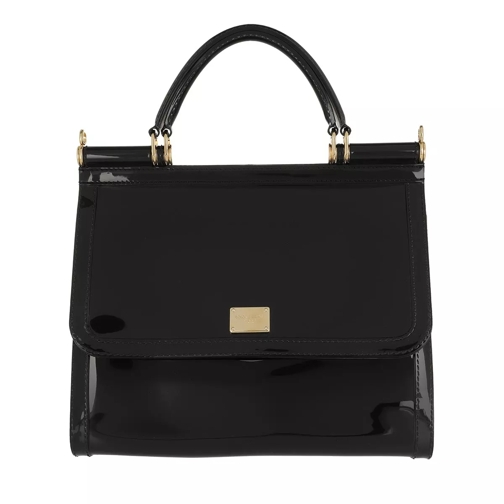 Dolce&Gabbana Sicily Tote Bag PVC Black/Multicolor Axelremsväska
