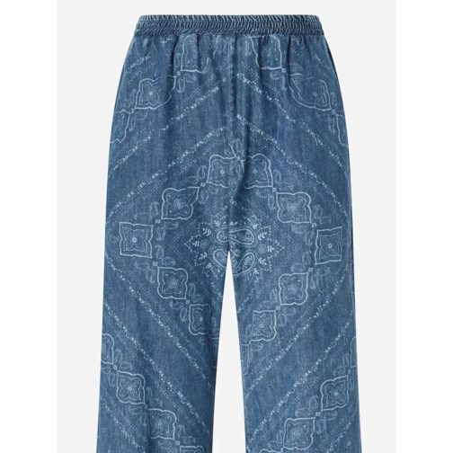 Pinko Jeans Cotton Jeans With Bandana Pattern Blue (Image 3)