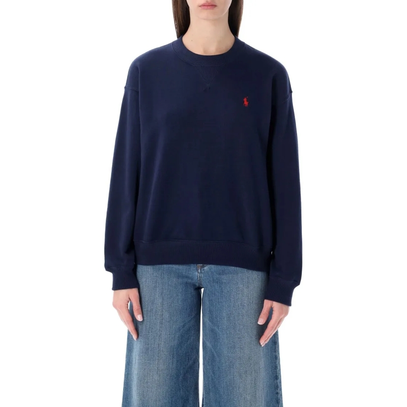 Polo Ralph Lauren  Cotton Fleece Crewneck Sweatshirt With Signature E Black