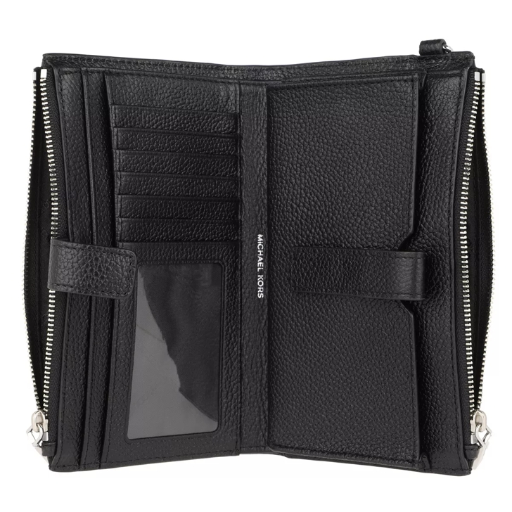 Michael Kors Doublezip Wristlet Black Continental Wallet