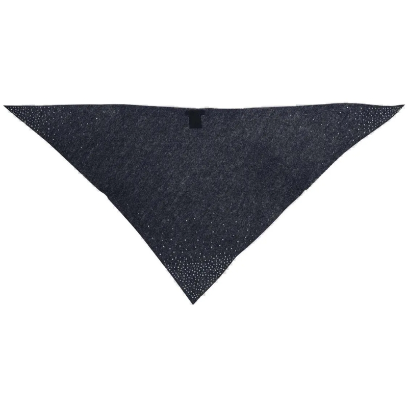 Faliero Sarti Écharpe légère Triangular Cashmere Scarf With Swarovski Embellish Black