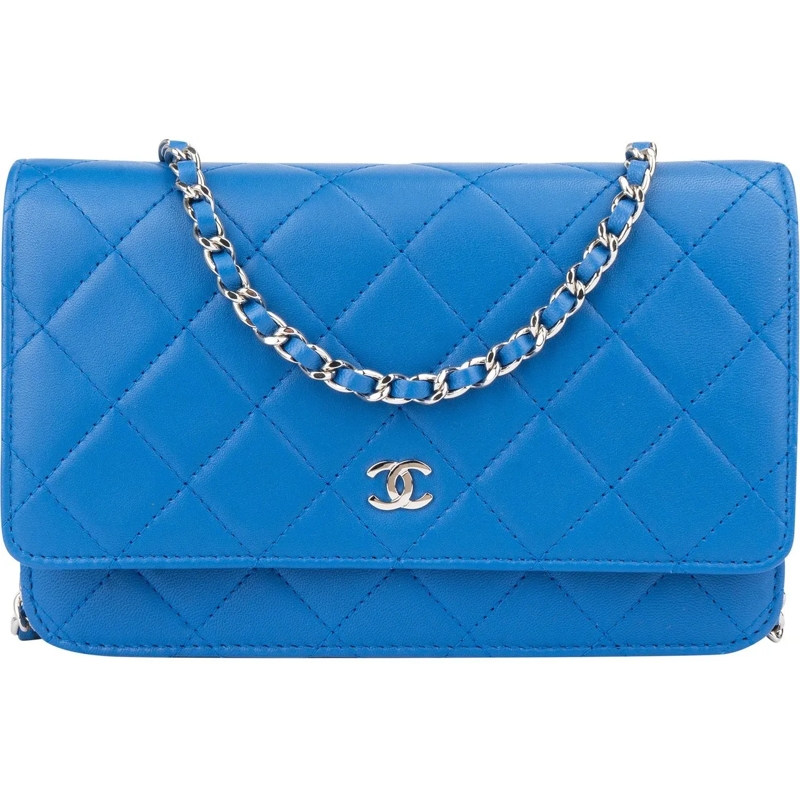 Chanel Schultertasche Chanel Quilted Lambskin Wallet On Chain Crossbody  blau
