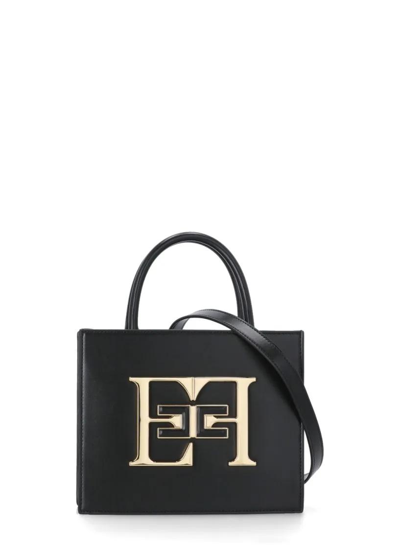 Elisabetta Franchi Tote - Handle Bag With Logo - Gr. unisize - in Schwarz - für Damen