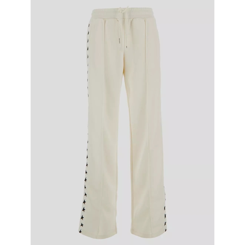 Golden Goose  White Joggers With Star Motifs And Wide-Leg Silhou Neutrals