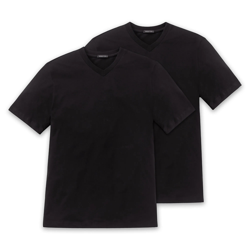 SCHIESSER  American T-Shirt 2er Pack schwarz