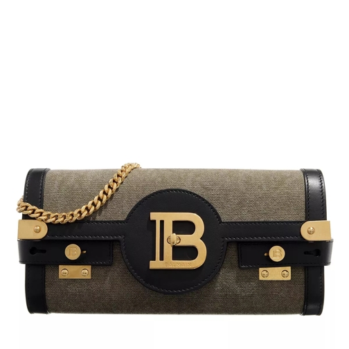 Balmain B-Buzz 23 Monogram Pouch Jacquard Khaki/Black Crossbody Bag