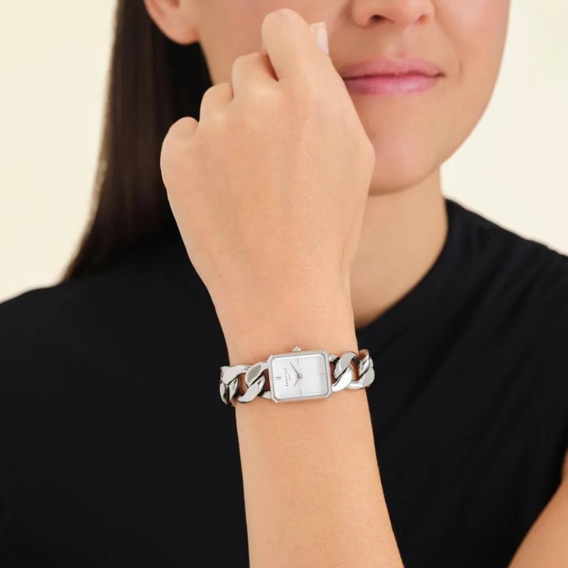 Rosefield Quarzuhr Damenuhr Octagon XS Studio Kettenoptik silber(Image 2)