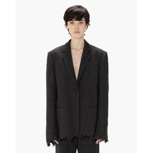 J.W.Anderson  JW ANDERSON Karierter Blazer mit distressed Kanten mehrfarbig