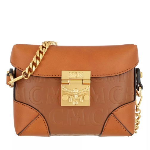 MCM Soft Brl Mcm Mn Leather Belt Bag Small   Cognac Crossbody Bag