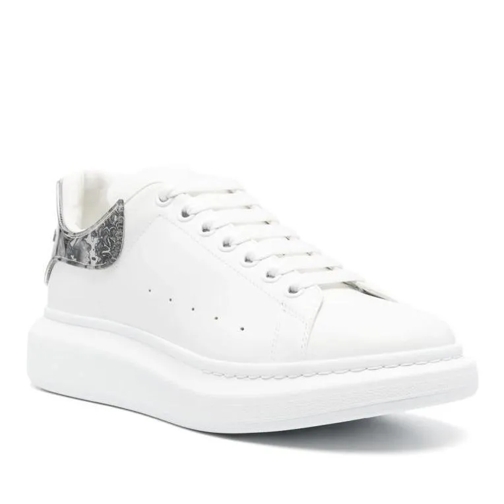 Alexander McQueen White Wax Flower-Print Sneakers White låg sneaker