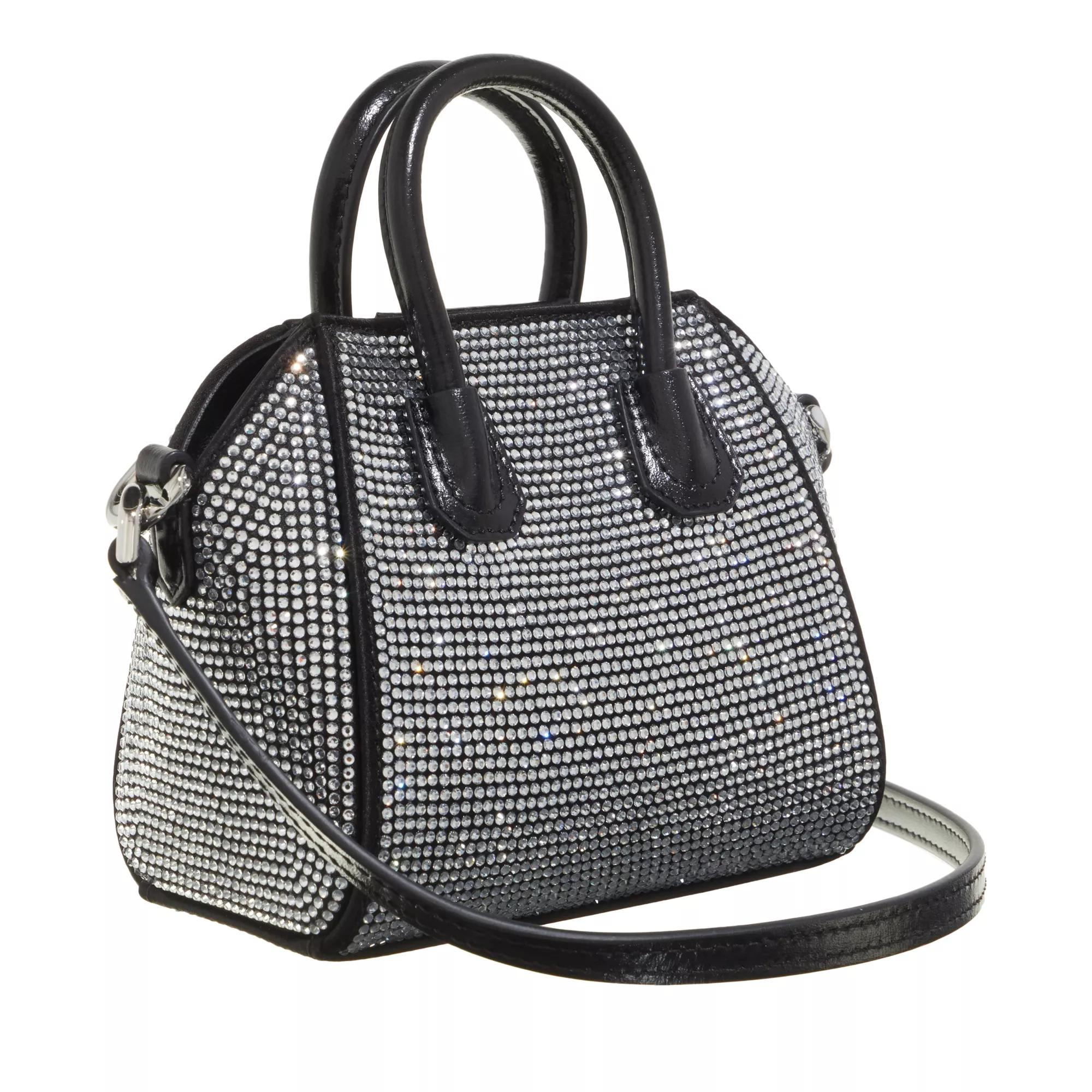 Givenchy Zwarte Satijnen Strass Micro Handtas Black Dames