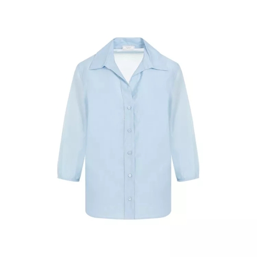 Peserico Mussola Light Blue Cotton Silk Shirt Blue 