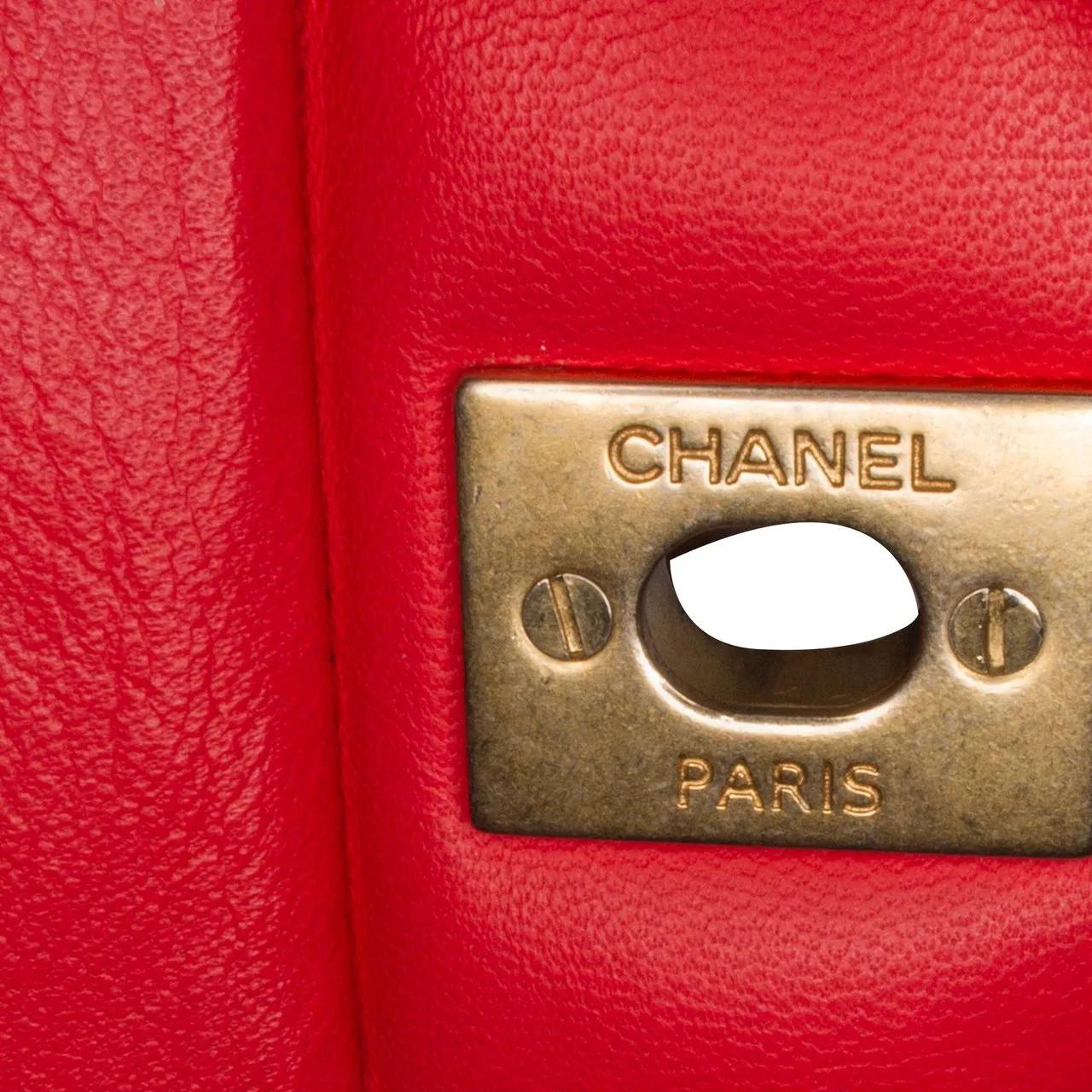Chanel Hobo bags 2019 Mini Rectangular Classic Lambskin Single Flap in rood
