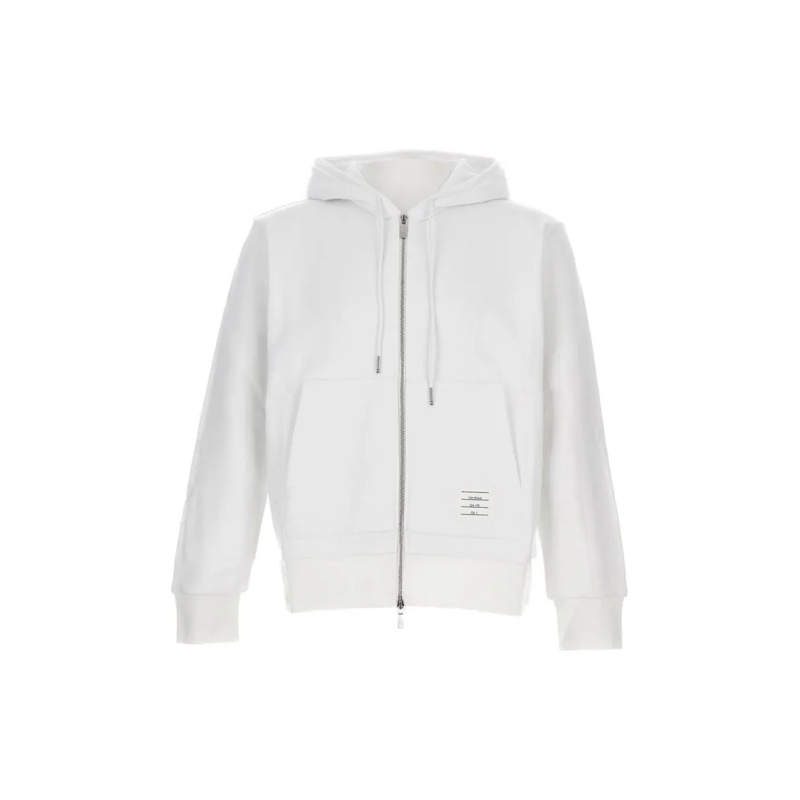 Thom Browne  Zip-Up Pullover With Adjustable Hood And Patch Log White