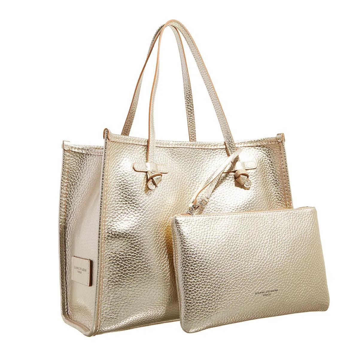 Gianni Chiarini Gouden Leren Shopper Tas Marcella Yellow Dames