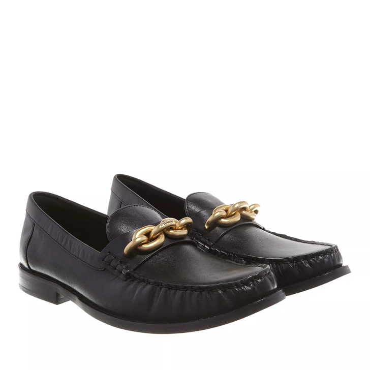 Black deals leather loafers