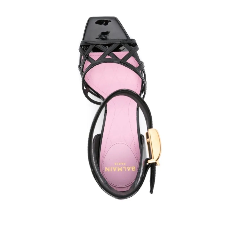 Balmain High Heels Uma Patent Leather Pumps Black(Image 11)