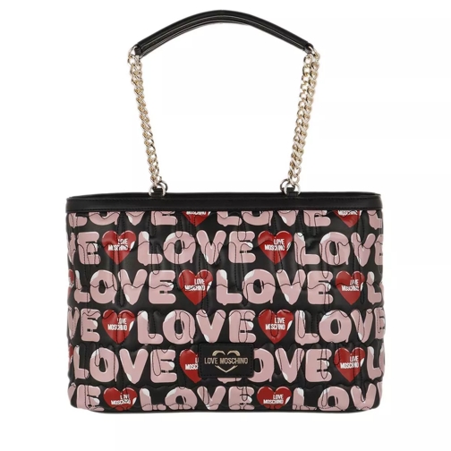 Love Moschino Shopping Bag Black Multicolor Borsa da shopping