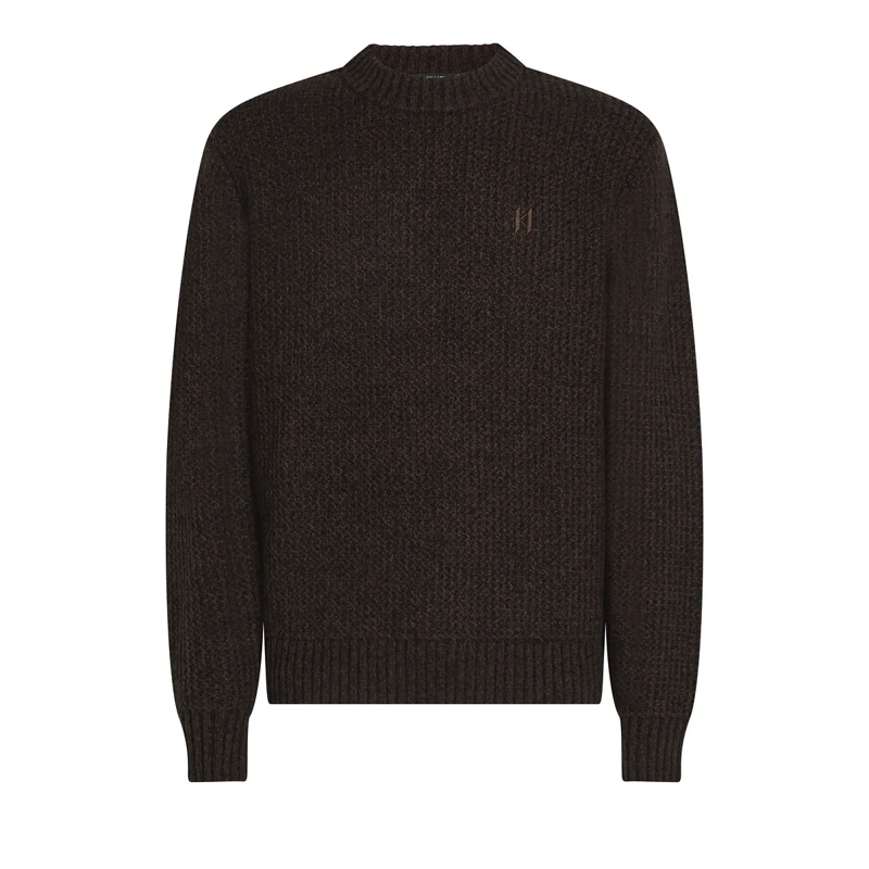 Karl Lagerfeld  Woll-. Pullover kaffeebraun
