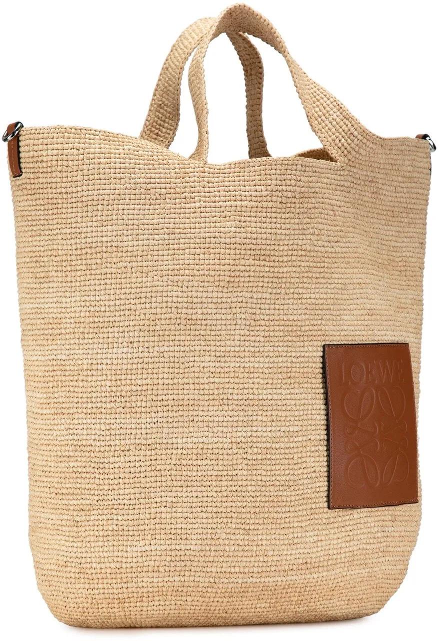 Loewe Totes & shoppers Large Raffia Slit Satchel in bruin