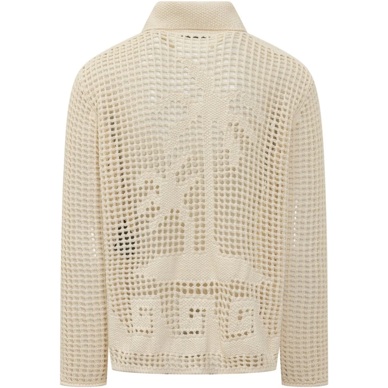 Alanui Pullover Camicia Cardigan In Maglia Traforata weiß(Image 2)