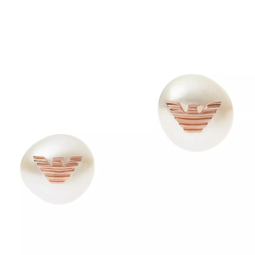 Emporio Armani Gray Cultured Freshwater Pearl Stud Earrings Roségold Orecchini a bottone