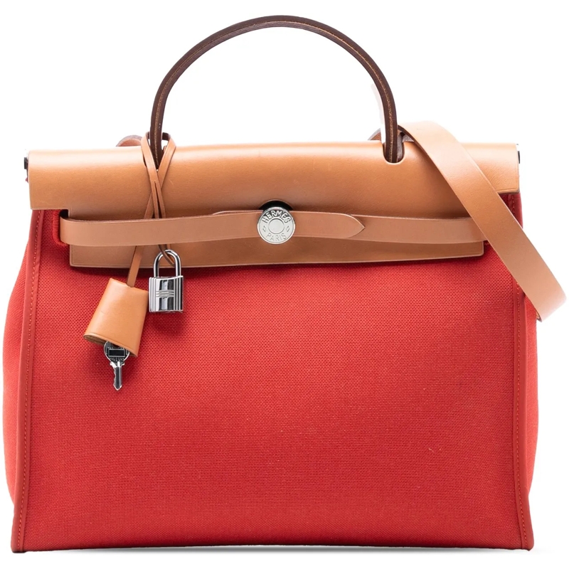 Hermès Schultertasche Toile Herbag Zip 31 orange