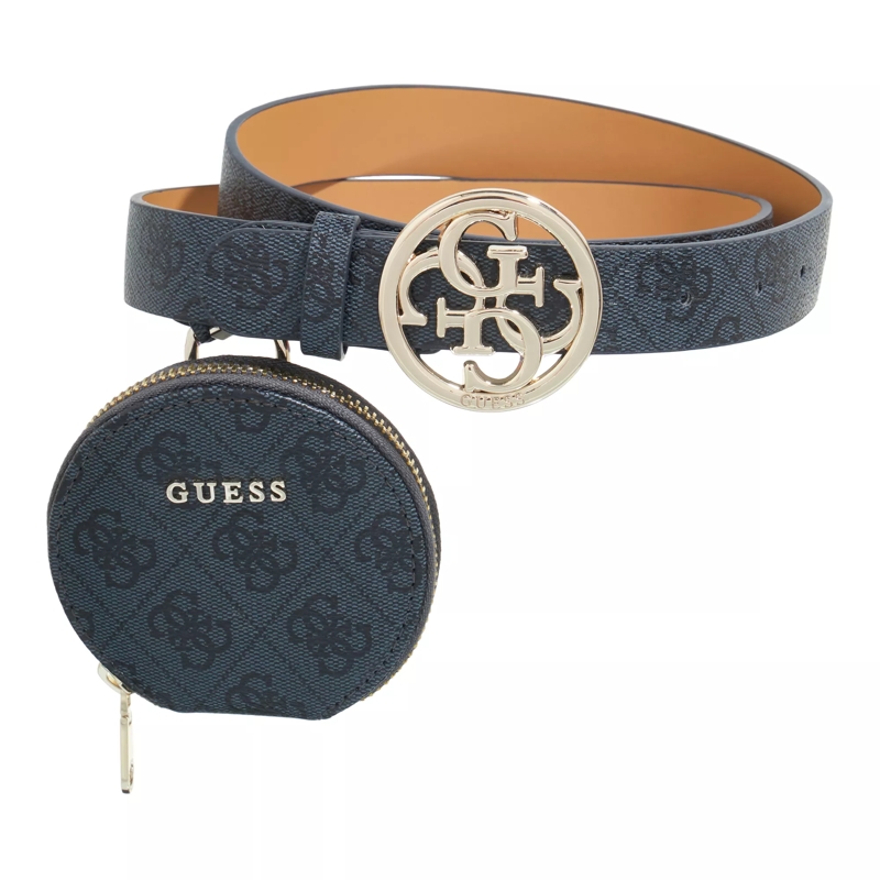 Guess Dünner Gürtel Gift Belt + Keyring Coal Logo