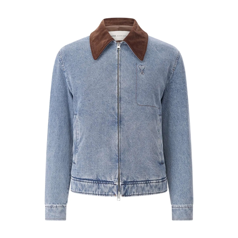 AMI Paris Jeansjacke Overshirt aus Baumwolle blau