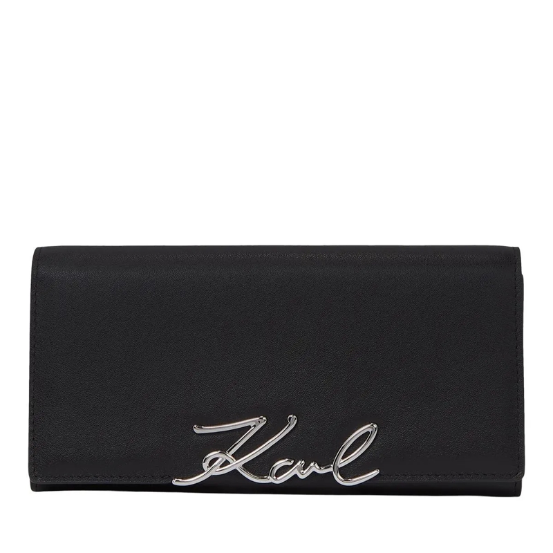 Karl Lagerfeld Kontinentalgeldbörse SIGNATURE CONTINENTAL FLAP Geldbörse schwarz