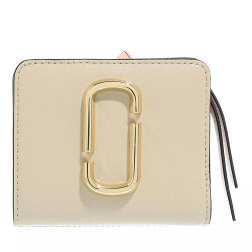 Marc Jacobs The Snapshot Mini Compact Wallet Light Beige Bi-Fold Portemonnee