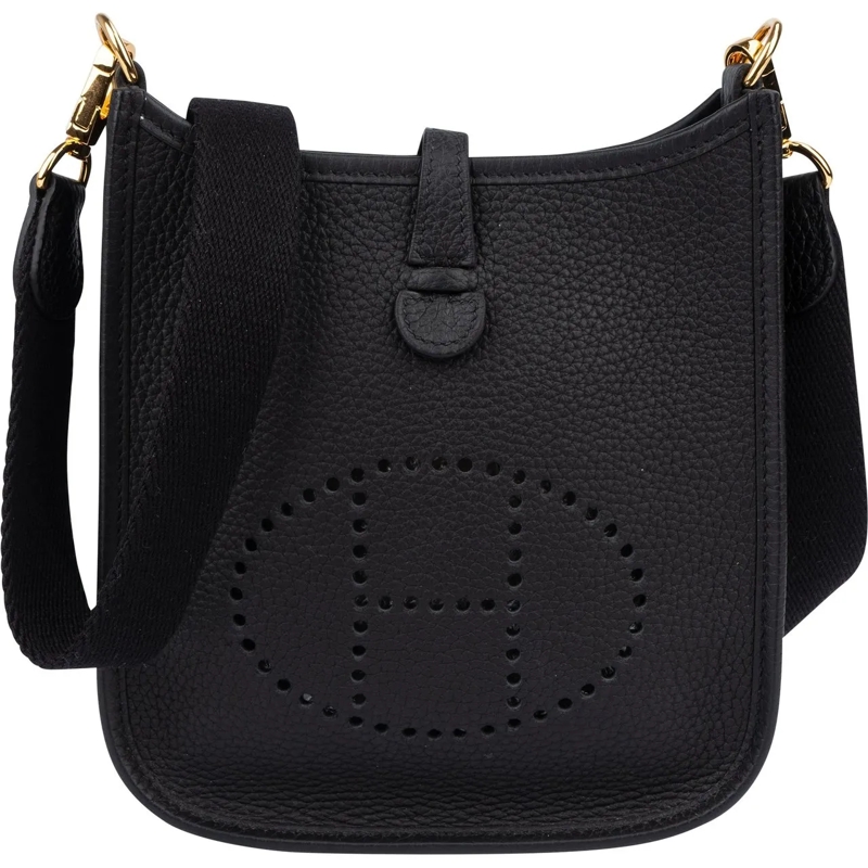 Hermès Tote Hermes Clemence Leather Evelyne 16 Crossbody Bag schwarz