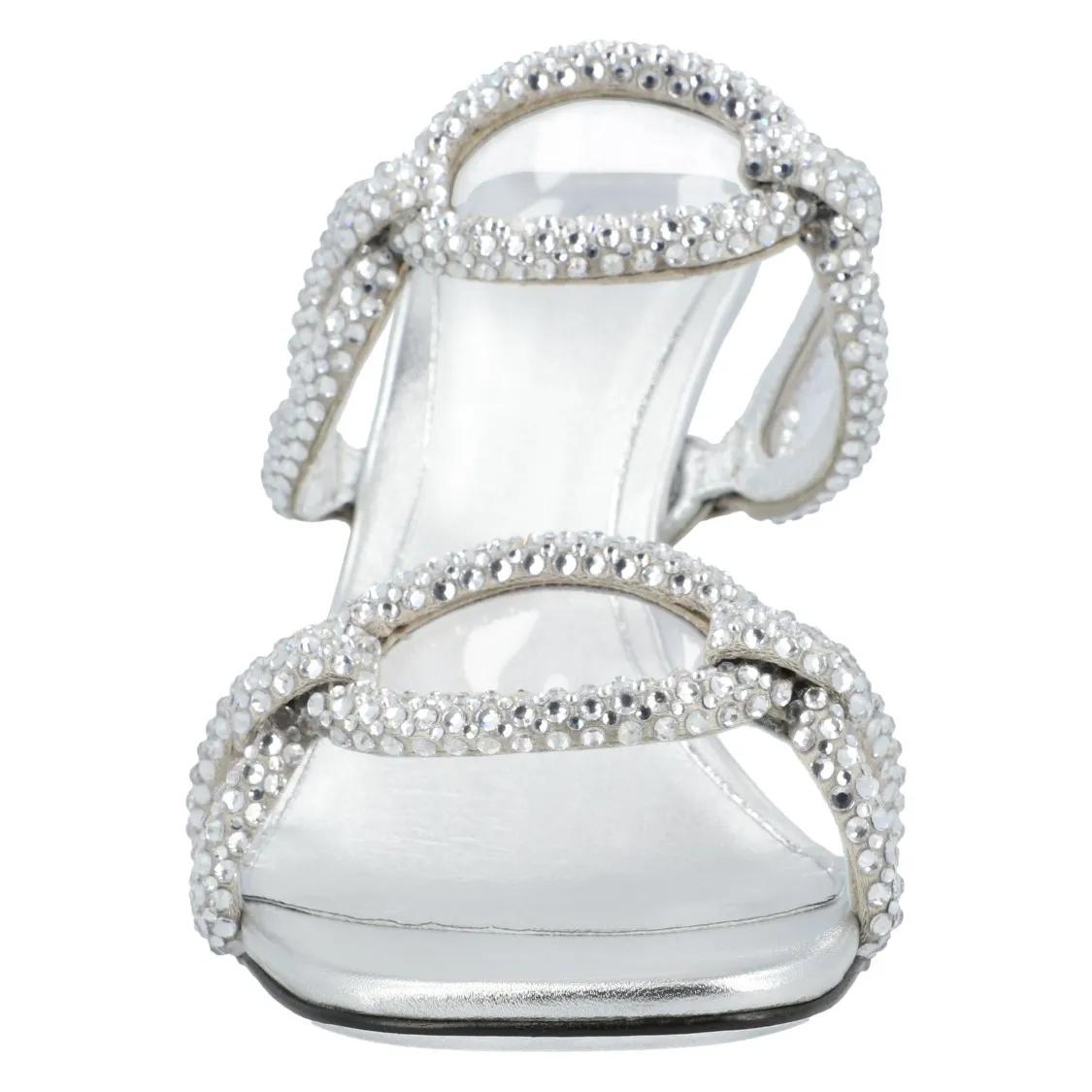 Thumbnail - Valentino Garavani Sandalen - Chain 1967 Slide Sandals Silver - Gr. 39 (EU) - in Weiß - für Damen