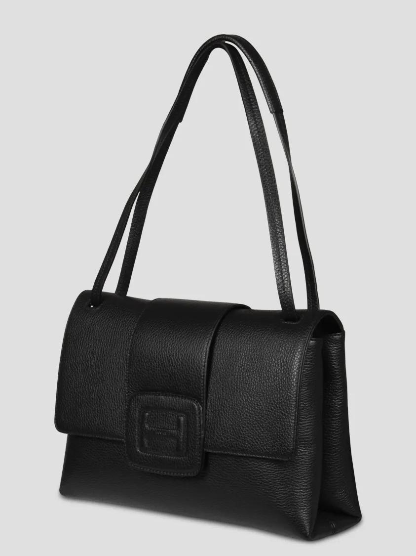 Hogan Shoppers Embossed Logo Shoulder Bag in zwart