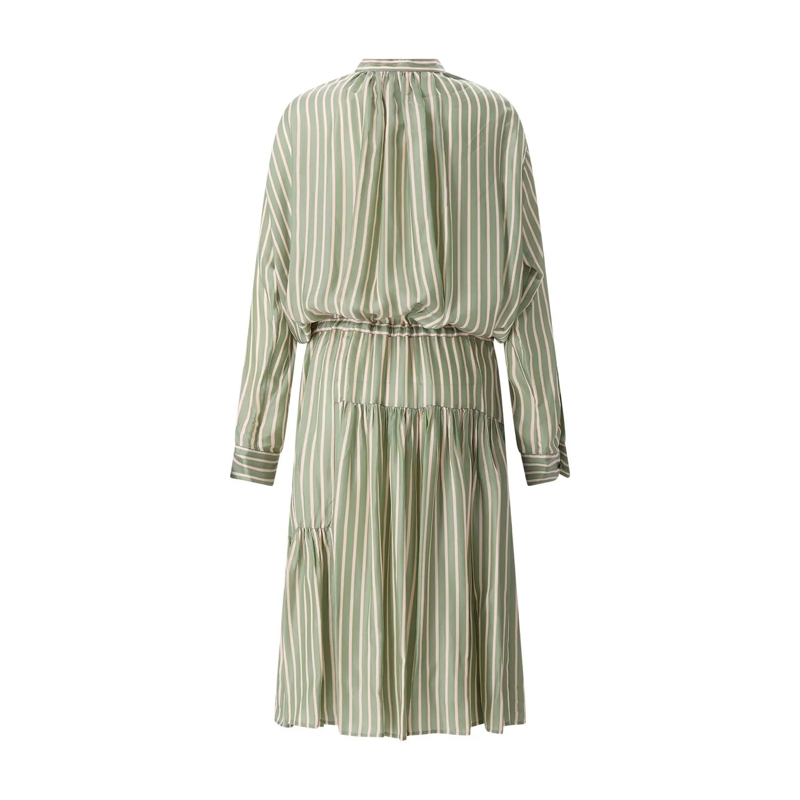 Dries Van Noten Minikleid Gestreiftes Midikleid Denvo grün(Image 3)