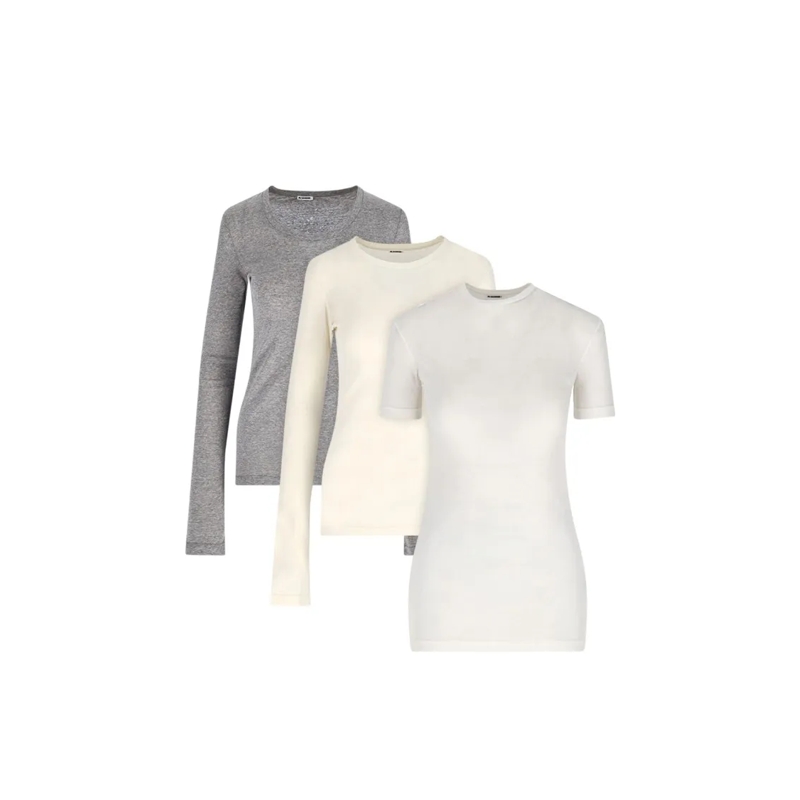 Jil Sander Top Cotton Top Set – Grey & Cream Neutrals