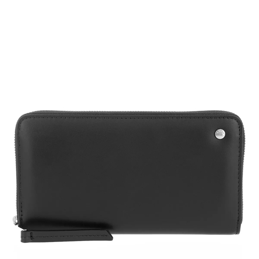 Abro Carmen Leather Wallet Black-Rosa Portemonnaie mit Zip-Around-Reißverschluss