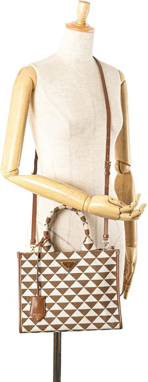 Thumbnail - Prada Hobo Bags - Small Canvas Symbole Triangolo Satchel - Gr. unisize - in Braun - für Damen