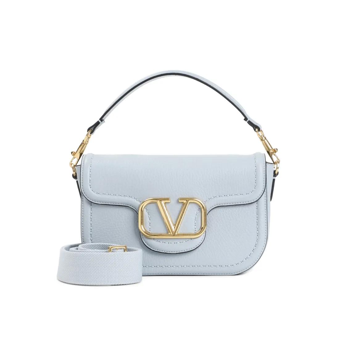 VALENTINO Shopper - Vg All Time Light Blue Calf Leather Shoulder Bag - Gr. unisize - in Blau - für Damen