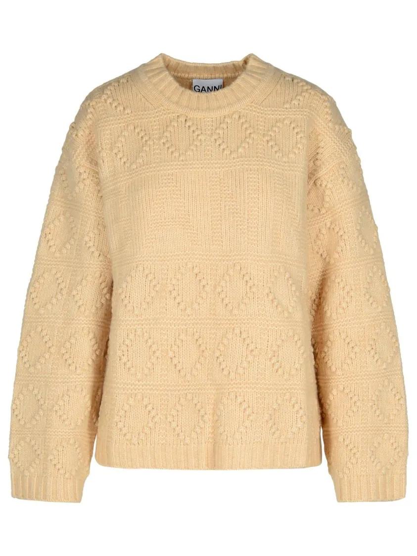 GANNI - Beige Wool Blend Sweater - Größe S -