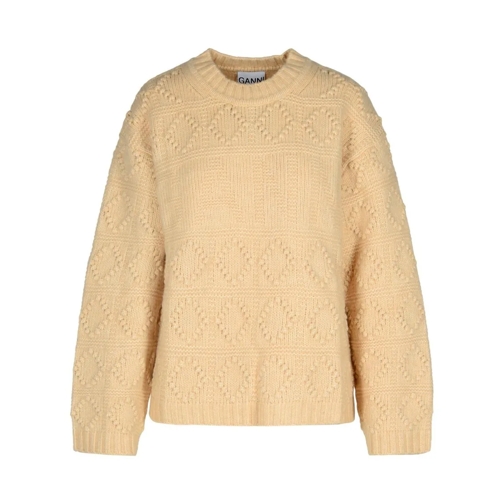 GANNI Beige Wool Blend Sweater Neutrals Pull