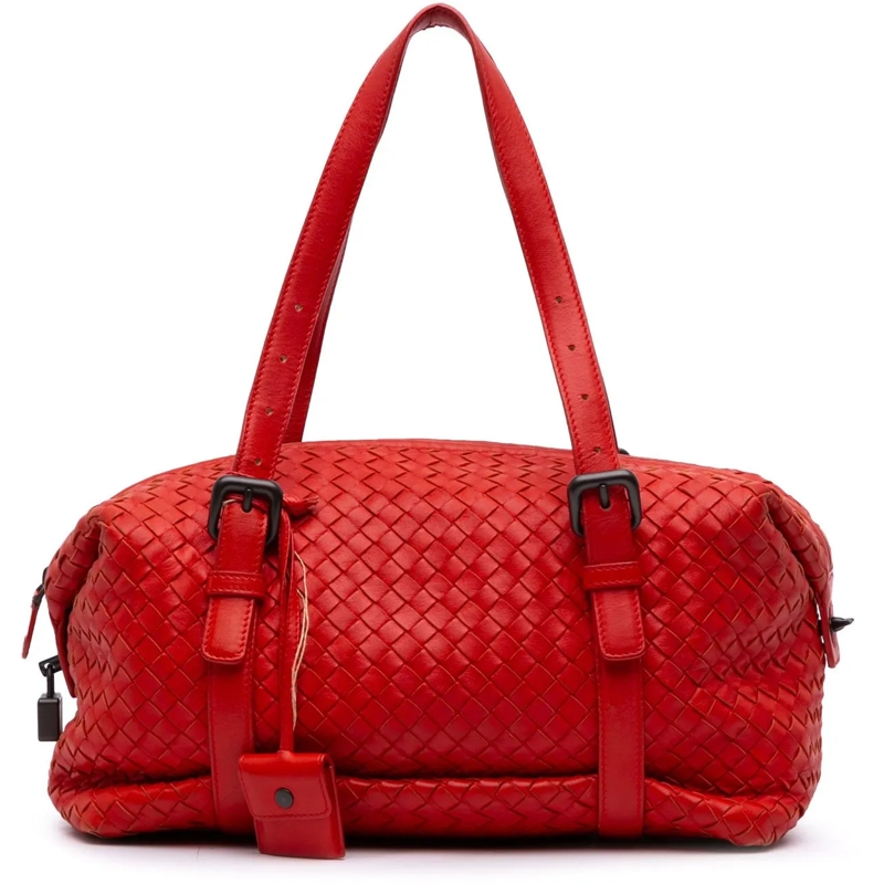 Bottega Veneta Schultertasche Nappa Intrecciato Montaigne Shoulder Bag rot